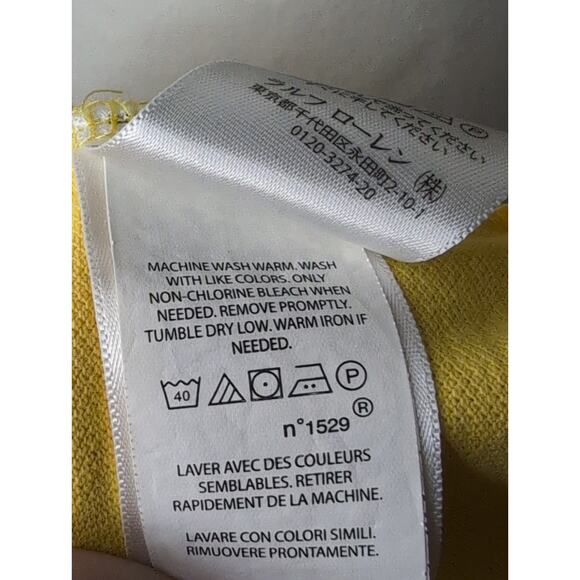 Polo Ralph Lauren classic fit Y2k yellow preppy equestrian polo shirt - Picture 9 of 10